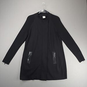 Cabi Coat Sz M Black #3351 Tailor Ponte Knit Full Zip Jacket Stretch Mid Length